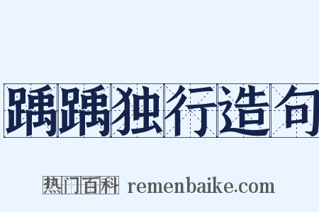 踽踽独行造句是什么意思的图片